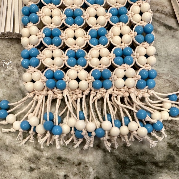 *SOLD* TORY BURCH Beaded Drawstring Mini Bag - Blue Multi - Crochet - NWOT - Picture 8 of 10